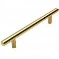 Cosmas 5 Pack 305-4bb Brushed Brass Cabinet Hardware Euro Style Bar Handle Pull 4 Inch 102mm Hole Centers 6-3 8 Overall Length 