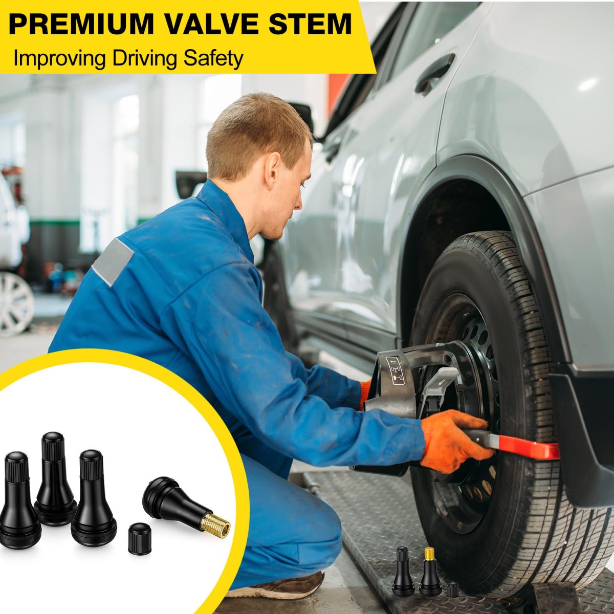 300 Pieces Tr413 Tire Valve Stems Rubber Snap In Tubeless For 0 453 Rim Holes Black Standard Length Replacement Cars And