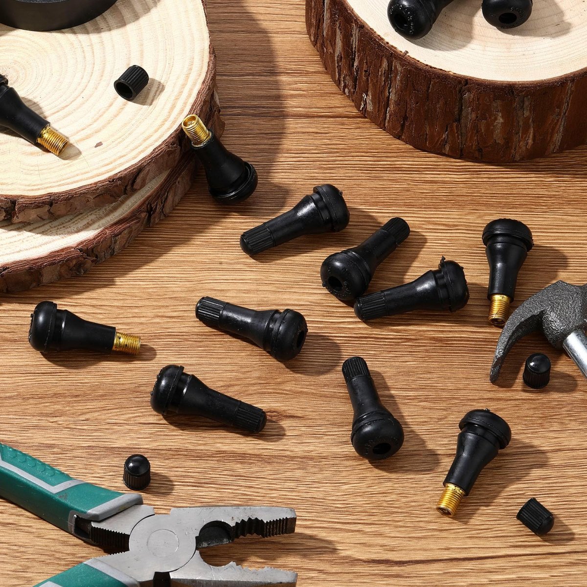 300 Pieces Tr413 Tire Valve Stems Rubber Snap In Tubeless For 0 453 Rim Holes Black Standard Length Replacement Cars And