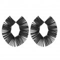 2pcs Universal Motorcycle Retro Fringe For Foot Pedal Saddlebag Craft Artificial Leather Black Item No 3-2-72 