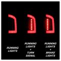 Acanii For 2002-2006 Dodge Ram 1500 03-06 2500 3500 Black Led Tube Tail Lights Brake Lamps V3 Driver Passenger