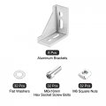 Uxcell 8set Inside Corner Bracket Gusset Kits 58x58x29mm 3060 Angle Connector For 3030 Series Aluminum Profile Silver 32 X