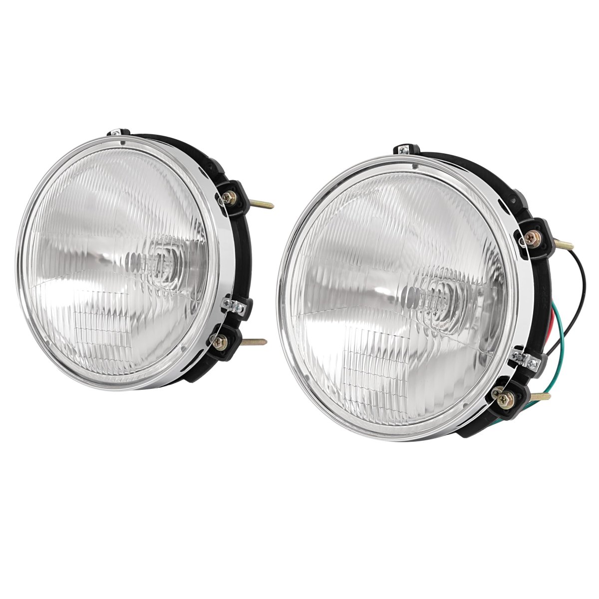 Halogen Headlight Pair With Bulbs For Mack Cv713 Truck Clear Lens Chrome Housing Front Driver And Passenger Side Mo-5646
