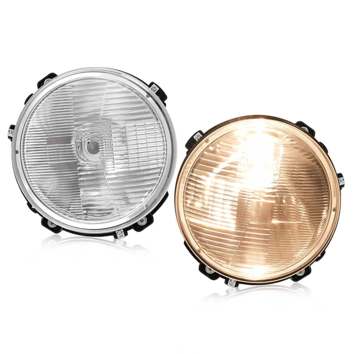 Halogen Headlight Pair With Bulbs For Mack Cv713 Truck Clear Lens Chrome Housing Front Driver And Passenger Side Mo-5646