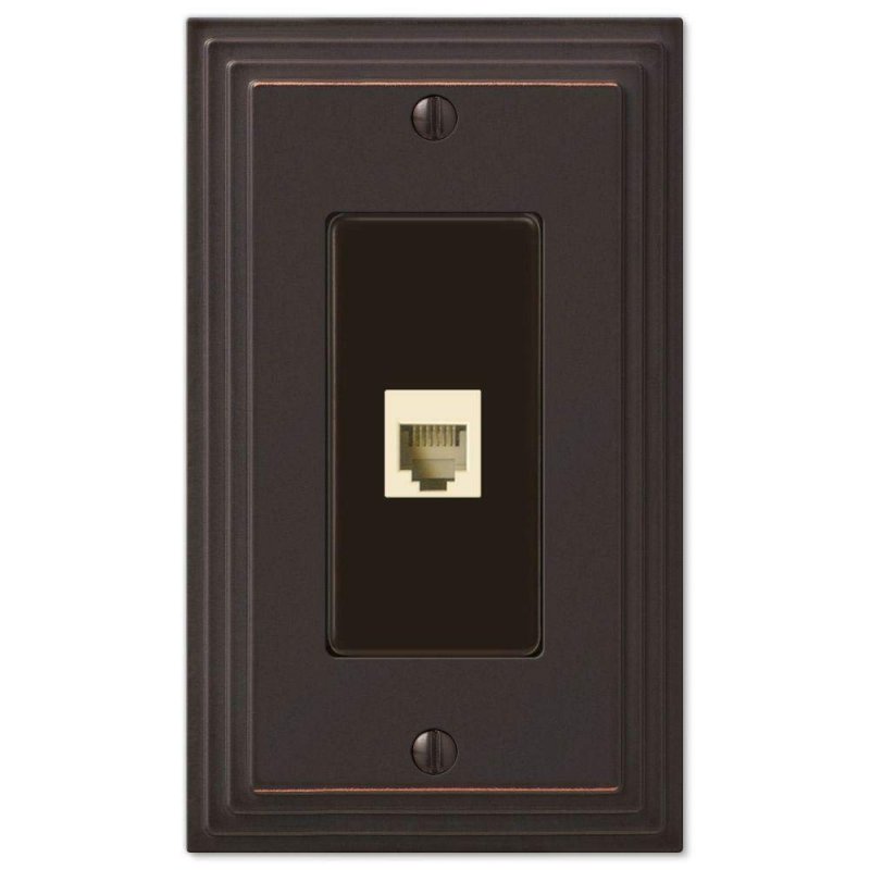 Steps Aged Bronze 1 Phone Jack With Hardware