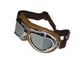 Crg Sports Vintage Aviator Pilot Style Motorcycle Cruiser Scooter Goggle T08 T08ssn Silver Lens Frame Brown Padding 