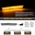 Vipmotoz 4-pieces Front Rear Led Side Marker Light Fender Bumper Strip Lamp For 2019-2022 Compatible With Dodge Challenger Wide