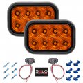 T71 4 Rectangular Led High Visibility Amber Turn Lights Grommet Mount Light Kit Great For Rvs Trailer Trucks Amber 