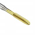 Uxcell Metric Machine Tap M3 X 0 5mm H2 Titanium Coated Ti-coated High Speed Steel 3 Straight Flutes Screw Thread Tapping