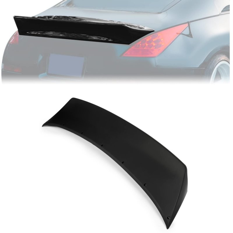 Trunk Spoiler For 2003-2008 Nissan 350z 2-door Jdm Rb Style Rear Lid Wing Lip Abs Plastic Black