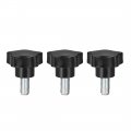 3 Pcs Star Knobs Grips M12 X 30mm Male Thread Steel Zinc Stud Replacement Pp 
