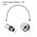 Uxcell 24 Inch Long Faucet Supply Line Connector 2pcs G1 2 Female Compression Thread X M10 Male Braided 304 Stainless Steel