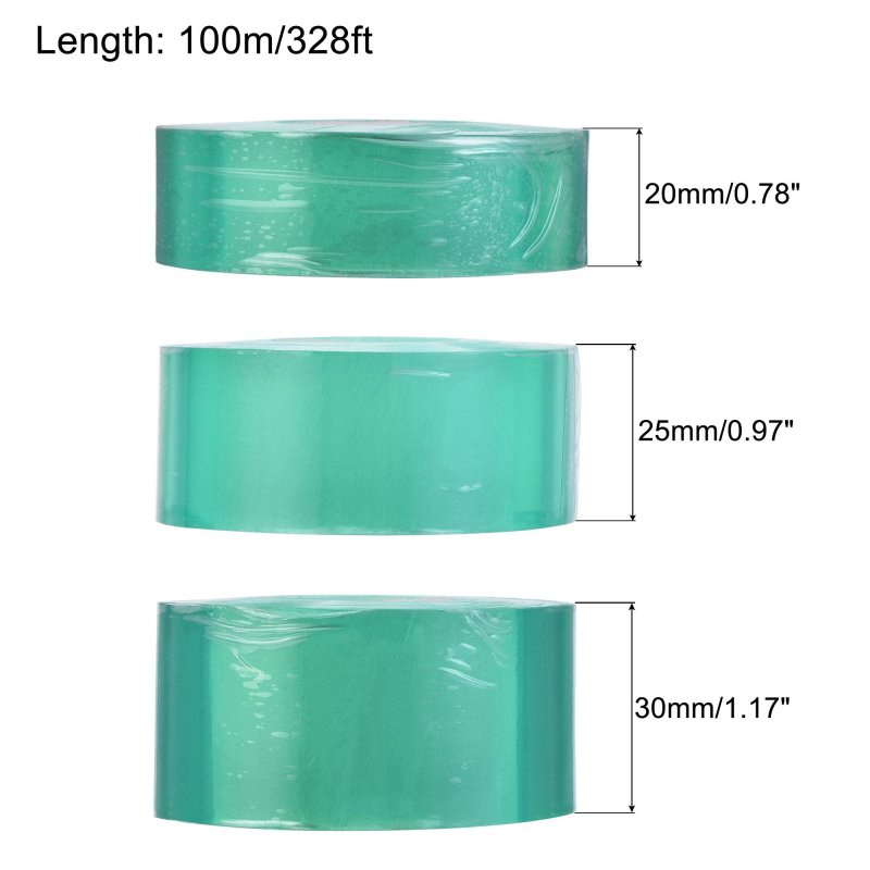 Grafting Tape Pe Stretchable Self-adhesive Film 20 25 30mmx100m For Garden Plants Trees Green 1 Set