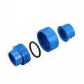 Uxcell 25mm X Pvc Pipe Fitting Union Solvent Socket Quick Connector Blue 5pcs