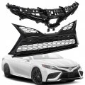 Front Upper Lower Bumper Grille Assembly Black Plastics Replacement For 2021-2022 Camry To1200467 To1036226 