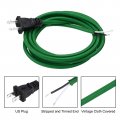 Uxcell 8ft 18 2 Cloth Covered Lamp Cord With Plug Pcs Vintage Electrical Stripped Ends For Extension Wiring Diy Repairing Green