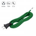 Uxcell 8ft 18 2 Cloth Covered Lamp Cord With Plug Pcs Vintage Electrical Stripped Ends For Extension Wiring Diy Repairing Green