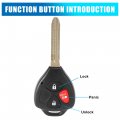 Uxcell Car Replacement Key Fob Case Shell Hyq12bby For Toyota Camry 2007-2010 4 Button Black