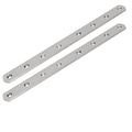 Uxcell 300mmx25mmx4mm Stainless Steel Straight Flat Fixing Mending Plates Brackets 2pcs