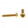 Prime-line Machine Screw Round Head Slotted Phillips Combo 8-32 X 3 4 In Solid Brass Pack Of 25