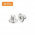 Uxcell M5-0 8 X 6mm 20pcs Flat Round Head Screws 304 Stainless Steel Phillips Drive Machine Hardware Fastener For Furniture