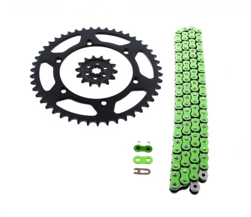 Kawasaki Kx250f 250 F Green Chain And Sprocket Black 14 47 114l