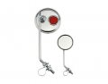 Round Mirror Chrome Red Reflectors Bicycle For Lowrider Beach Cruiser Chopper Limo Stretch Bike Bmx Track Fixie Mountain Bikes 
