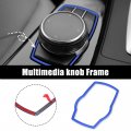 X Autohaux Car Interior Console Multimedia Button Cover Knob Frame Decor Blue For Bmw 2 3 4 5 6 7 Series F01 G01 F15 G05 F30