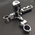 Xkh Group Motorcycle Chrome Short Angled Adjustable Peg Mounting Kit Eagle Style Footrest For Yamaha V-star Roadstar Suzuki