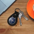 Graphics More Black Leather Ford Mustang Logo Keychain