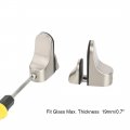 Uxcell Zinc Alloy Bathroom Adjustable Guardrail Door Glass Shelf Clamp Brackets Clips Holder 4pcs