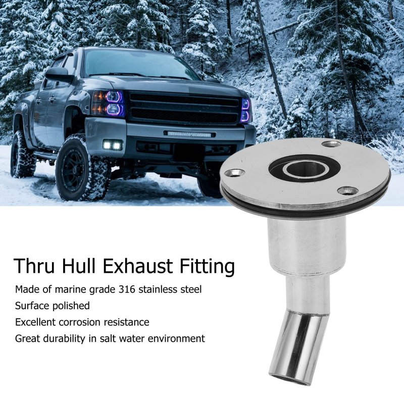 22mm Thru Hull Exhaust Fitting Stainless Steel Skin Standard Elbow Pipe Socket Replacement For Parking Heaters