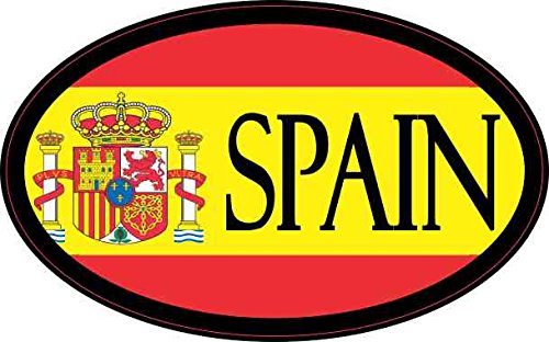 4in X 2 5in Flag Oval Spain Sticker By Stickertalk