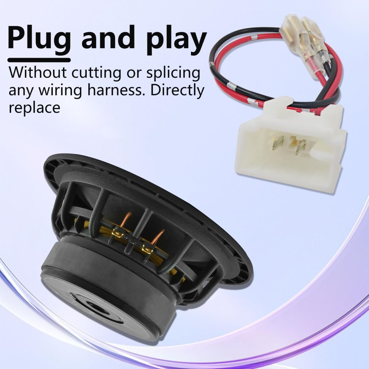 4 Pack Plug And Play Car Door Speaker Wiring Harness Adapter Connector Replacement Fit For 2012-2014 Pruis