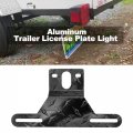 Hoypeyfiy Trailer License Plate Light Bracket Truck Rv Off-road Number Mount Aluminum Holder Black 1pc