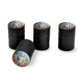 Wizard Of Oz Tin Man Aluminum Tire Rim Valve Stem Caps Black Metal Air Covers For Cars Trucks And Vans 4 Piece Set 