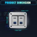 Car Marine Boat 2 Gang 5 Pin Toggle Rocker Switch Panel 12v 24v Circuit Breaker Blue Led Indicator Waterproof Aluminum Alloy