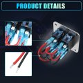Car Marine Boat 2 Gang 5 Pin Toggle Rocker Switch Panel 12v 24v Circuit Breaker Blue Led Indicator Waterproof Aluminum Alloy