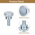 Uxcell M4x12mm Knurled Thumb Screws 20pcs Carbon Steel Zinc Plated Flat Head Fully Threaded Bolts Fastener