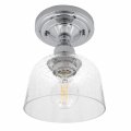 Maxxima 6 Led Semi-flush Mount Ceiling Light Fixture W Seeded Glass Lamp Shade Satin Nickel A19 Edison Bulb Farmhouse Lighting 