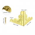 Uxcell 25x25x25mm Metal Box Corner Protectors Edge Guard Iron Gold Tone 16pcs