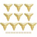 Uxcell 25x25x25mm Metal Box Corner Protectors Edge Guard Iron Gold Tone 16pcs