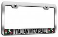 Italian Meatball Italy Chrome Metal License Plate Frame Tag Holder W8 