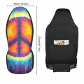 Alaza Peace Sign Design Tie Dye Car Seat Covers Fronts Only For Women Men Seat W Organizer Pocket Cars Suv Truck Sedan 2 Pcs