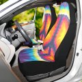 Alaza Peace Sign Design Tie Dye Car Seat Covers Fronts Only For Women Men Seat W Organizer Pocket Cars Suv Truck Sedan 2 Pcs