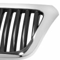 Non Monochromatic Package Fo1200554 Factory Style Front Grill Grille Assembly With Black Vertical Fence Insert And Chrome Shell