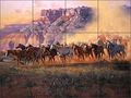 Artwork On Tile Ceramic Mural Backsplash Western Horse Art Dust Of The Palo Duro By Jack Sorenson Kitchen Bathroom Shower 17 X 