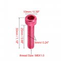 Uxcell 50pcs Red M6 X 1 0 Aluminum Alloy Motorcycle Car Hexagon Socket Fastener Bolts Screws Universal Replacement