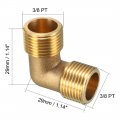 Uxcell Brass Elbow Pipe Fitting 90 Degree 3 8 Pt Male X Connector
