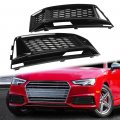 G-plus Fog Light Grill Bezel Cover Compatible With 2016-2018 Audi A4 B9 S-line Only Fits S4 Not Fit Models Standard Bumper